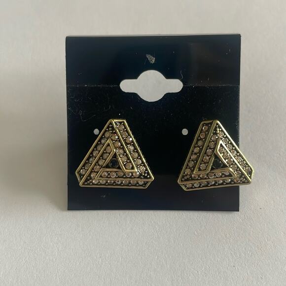Heidi Daus Jewelry - Heidi Daus triangle gold jewel earrings